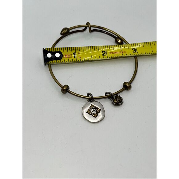 Brighton Art Soul Journey Silver And Gold Tone Crystal Bangle Charms Bracelet - Picture 5 of 6